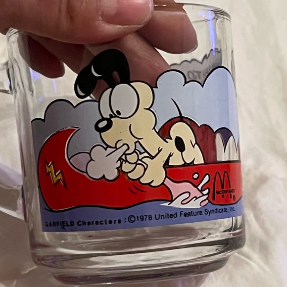 Vintage Garfield & Odie Glass Cup  Mug  McDONALD'S Original 1978 Jim Davis EUC - Picture 2 of 5
